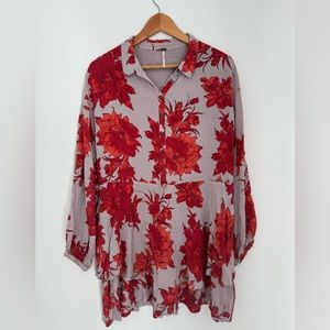 Free People Shake It Long Sleeve Mini Dress Small